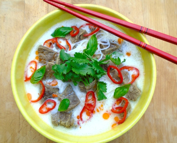 Beef And Glass Noodles In Coconut Soup
